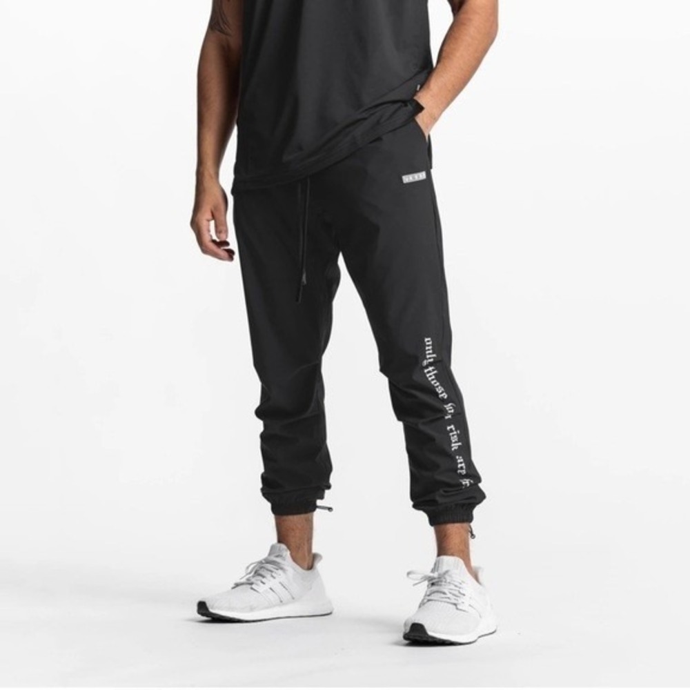 ASRV Jogger Track Pants Men's XL Black Ultralight Only Those Who Risk Are Free